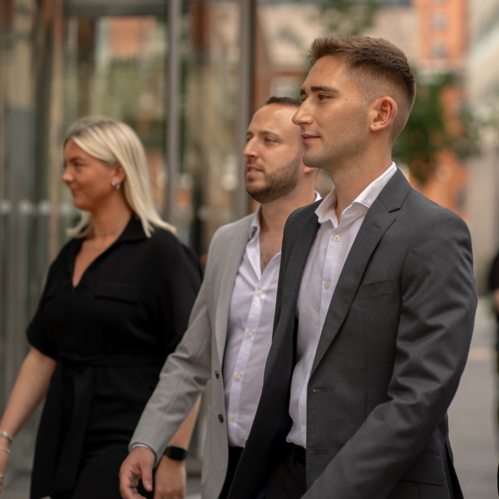 MRS team walking into office